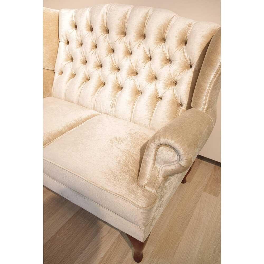 Julietta- pikowana sofa w stylu glamour, klasycznym, jasna