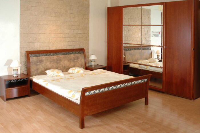 drewniane łóżko z metalem, łóżko na wymiar, szafa z lustrem przesuwna,