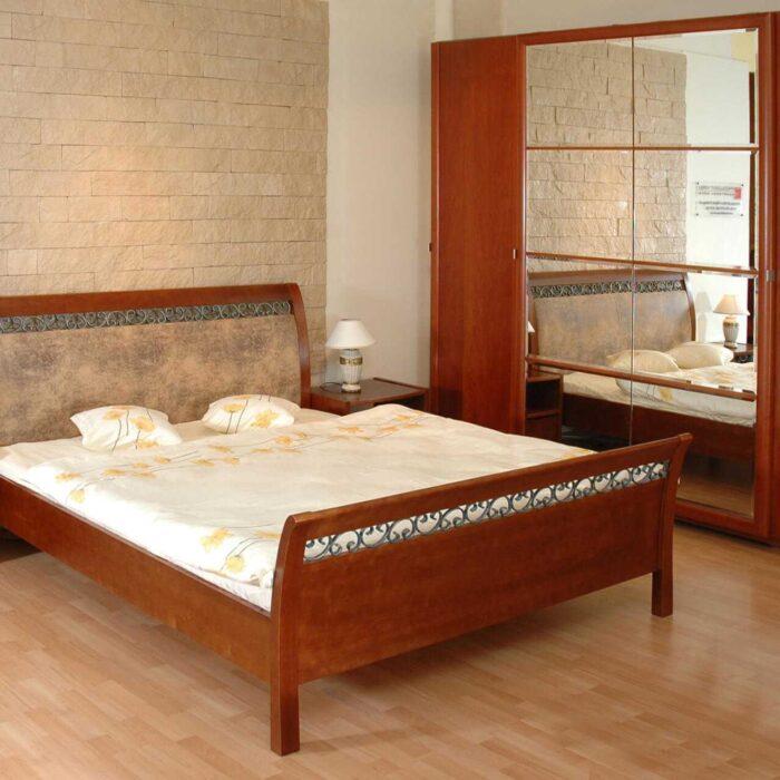 drewniane łóżko z metalem, łóżko na wymiar, szafa z lustrem przesuwna,