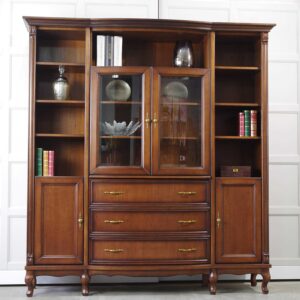 klasyczna-biblioteka-na-wymiar-producent-mebli-z-dobrodzienia-na-wymiar-drewnine-meble meble luksusowe, meble klasyczne, meble glamour, art-deco, stylowe, na połysk, ekskluzywne, eleganckie meble, nowoczesne, prowansalskie, meble na wymiar, skandynawskie, loft, na wymiar śląsk, Katowice, Dobrodzień, Wrocław, Gliwice, producent mebli, manufaktura, Karpinski Koza
