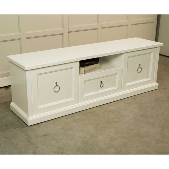 szafka pod telewizor rtv biała glamour