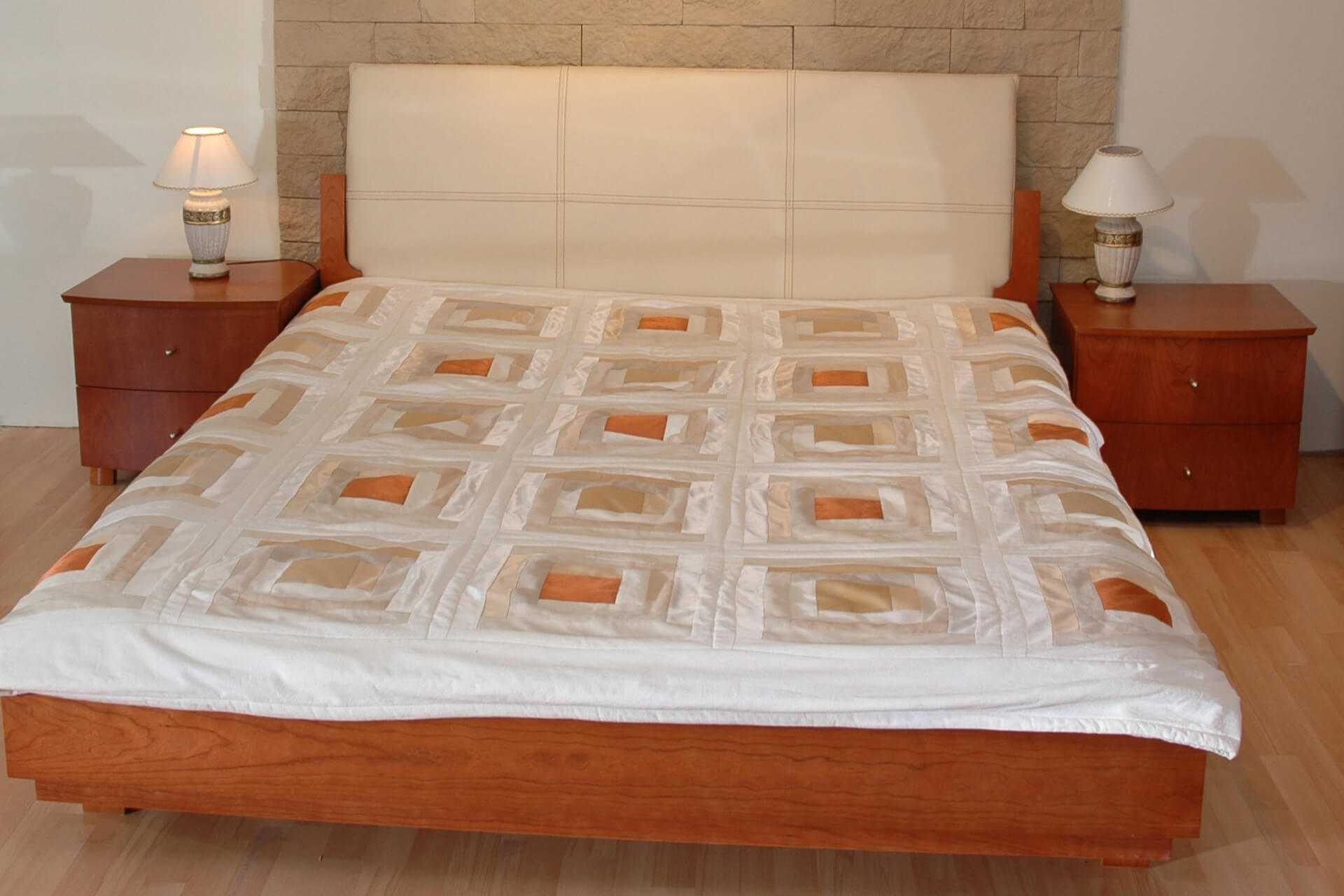 łóżko skorzane na wymiar drewniane z pojemnikiem