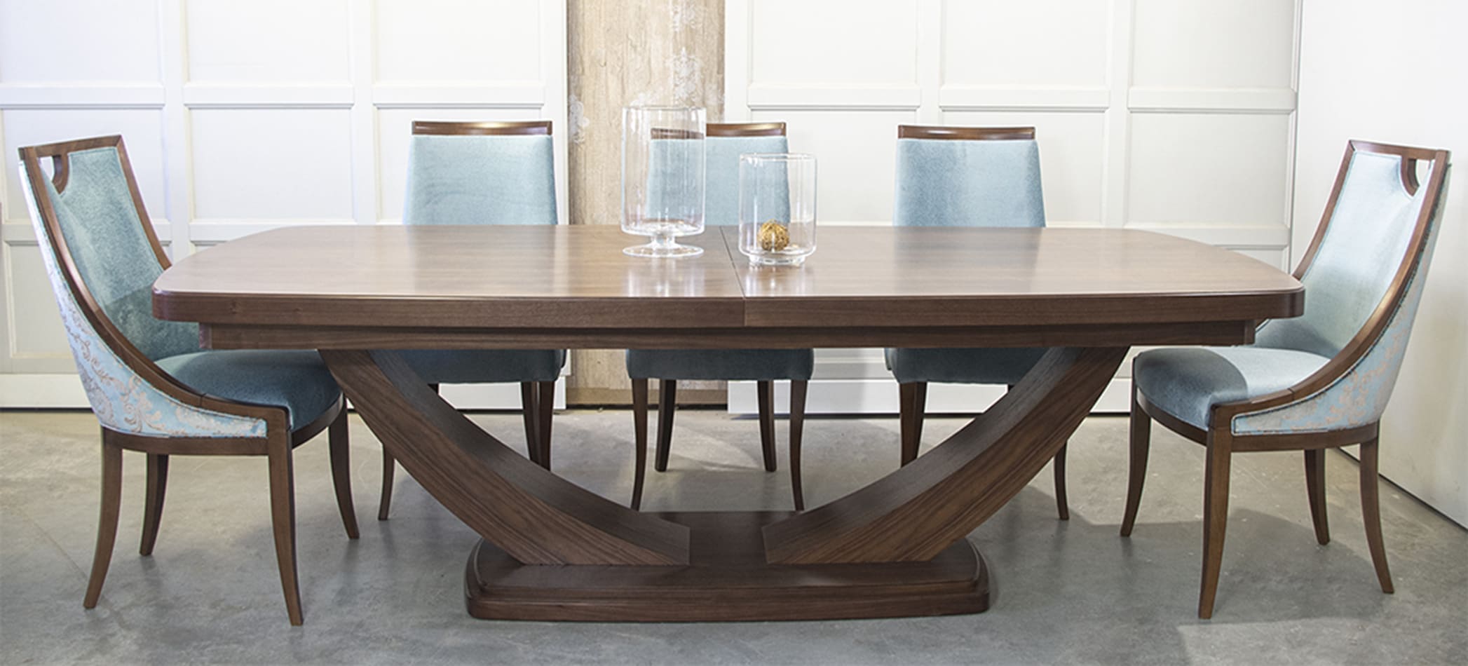 Meble Dobrodzień- duży stół rozkładany w stylu art deco na wymiar- stół na płozach- stół glamour